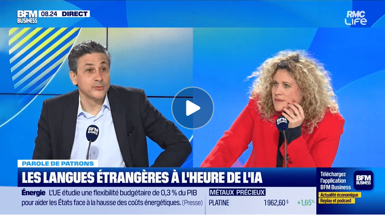 Adomlingua sur le plateau de BFM Business 
